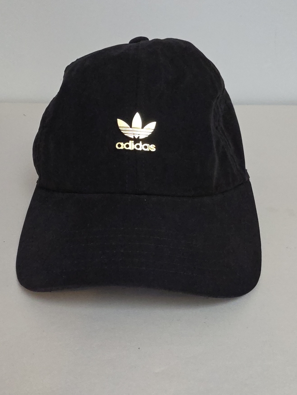 adidas Black Cap with Gold Trefoil Logo